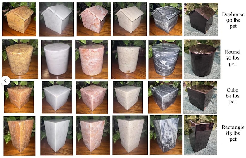 Handcrafted Natural Marble Pet Urn: Stone Cremation Memorial Box for Cremains image 1