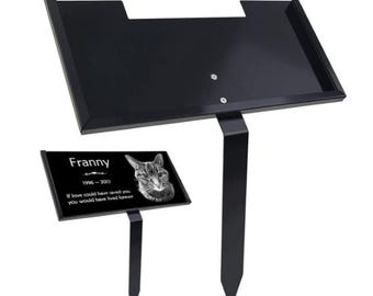 Grave Marker Stand, Heavy Duty Gravestone Holder, Memorial Plaque Stand, 6"x 12", cemetery display