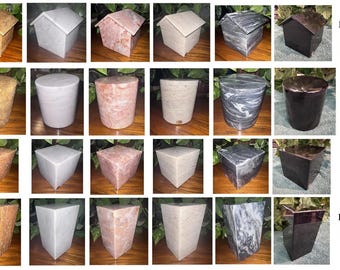 Handcrafted Natural Marble Pet Urn: Cremation Ashes Memorial.