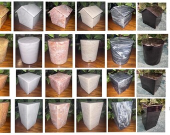 Handmade Marble Pet Urn: Natural Stone Cremains Vessel for cremation ashes