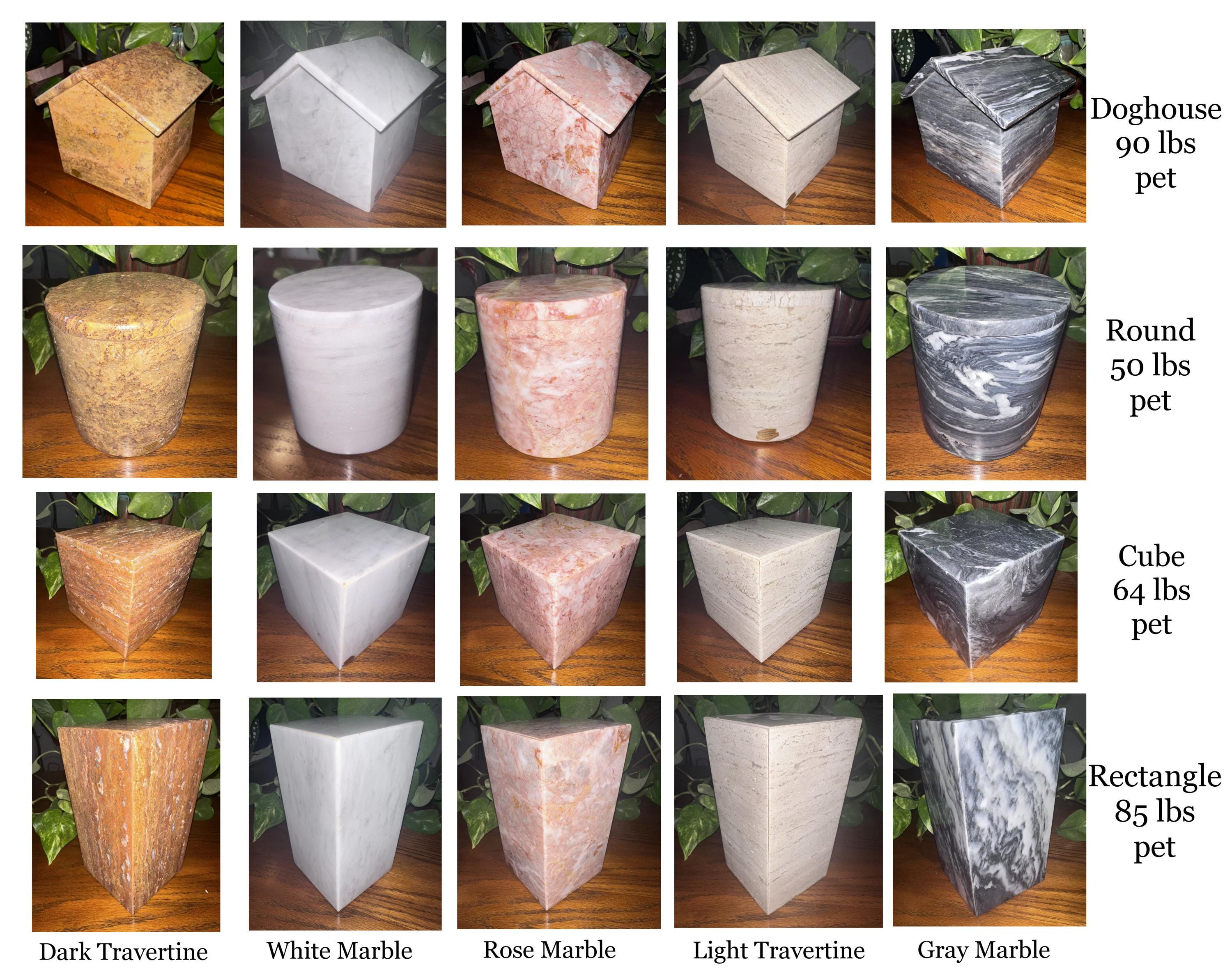 Handcrafted Natural Marble Pet Urn: Cremation Ashes Memorial.