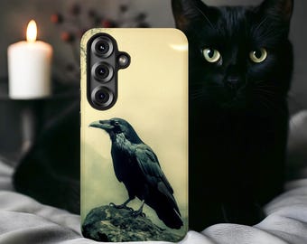 Mystical Raven Phone Case, Dark Gothic Witch Design