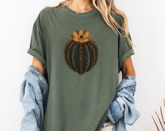 Cactus Shirt, Rustic Nature Desert Art Cacti Graphic Tees, Succulent Plants Summer Tee, Desert Cactus Botanical Gardening Unisex T-Shirt