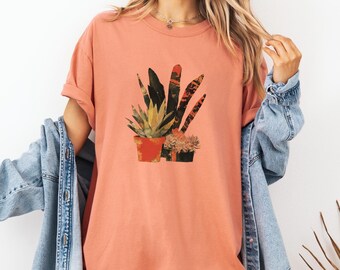 Grung Botanical Cactus Shirt, Rustic Art Cacti Graphic Tees, Succulent Plants Summer Tee, Desert Cactus Botanical Gardening Unisex T-Shirt