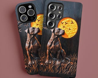 American Pitbull Phone Case, Faux Wood Carving Effect Cover, Gift For Pittie Lover Dog Mom Dad Owner, iPhone Samsung Google Pixel Phonecase