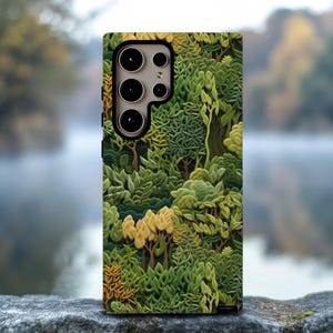 Lush Forest Canopy Phone Case, 3D Cottagecore Woodland Art, Nature Landscape Gift, iPhone 16 15 14 Samsung S25 24 23 Galaxy Pixel Phonecase