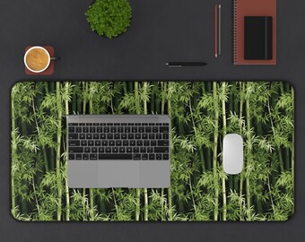 Zen Bamboo Forest Floral Desk Mat, Nature-Inspired Office Decor Gaming Mouse Pad, Green Workspace Aesthetic, Keyboard Mat Gift, S M L XL