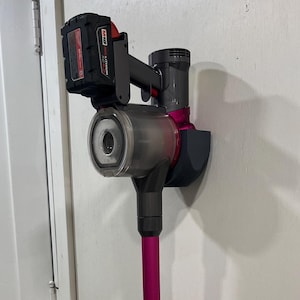 Wall Mount for Dyson V6 V7 V8 – Holds Vacuum with Any Battery – 3D Printed – Includes Screws & Adhesive
