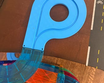 Picasso Tiles Compatible Magnetic Track Turnaround | Train Track Connector Piece for Magnetic Tile Sets
