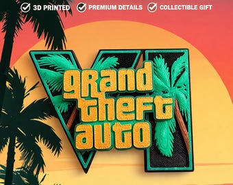 GTA 6 Magnet - Grand Theft Auto VI - for Refrigerator/Locker - Vice City