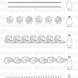 Pipe Inscription Baking Buttercream Piping Practice for Vintage or Romantic Cakes, Instant ...
