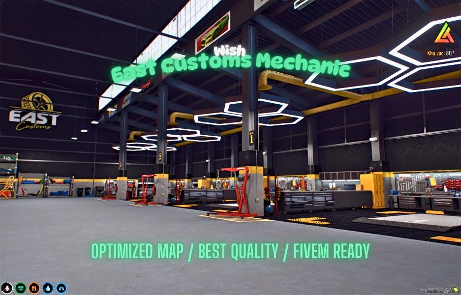 East Customs Mechanic | MLO/MAP | Fivem GTAV | Optimized | Drag and Drop Files | Best Quality |
