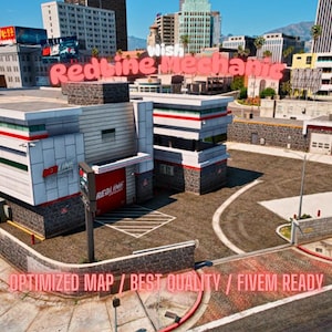 RedLine Mechanic | MLO/MAP | Fivem GTAV | Optimized | Drag and Drop Files | Best Quality |