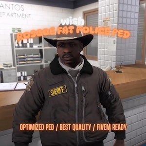 Roscoe Fat Police | PED | Fivem GTAV | Optimized | Drag and Drop Files | Best Quality |