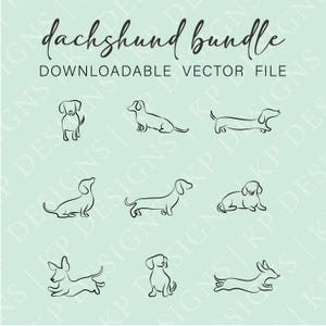 Dackel Linie Kunst SVG Vektor Bundle