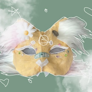 Handmade Pastel Lynx/Cat Therian Mask