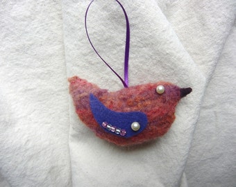 Pearl the Felt Bird Ornament