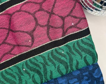 Bedazzled Thrifted Animal Print Multi-colored Pashmina | Iridescent Rhinestone Scarf | Festival Rave Concert Party | Accessories, Christmas