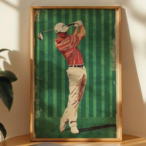 Golf Drucke, Golf Poster, Retro Golfer Druck, Vintage Sport Illustration, Golf Wandkunst, Mann Höhle Dekor, digitaler Download, Digitaldrucke