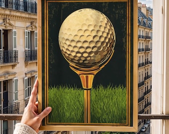 Vintage Golf Art Print: Retro Sports Poster, Digital Download,