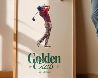 Póster de golf, impresiones de golf: arte deportivo moderno para el hogar, descarga digital