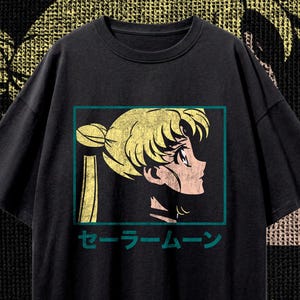 Retro Anime Shirt, Vintage Sailor Moon Tee, Japanese Aesthetic Graphic T-Shirt, 90s Manga Streetwear, Handmade Premium Quality Clothing