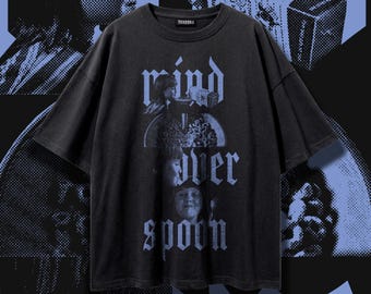 Matilda Blue Oversized Tee, Mind Over Spoon Y2K Graphic Tee, 90s Movie Bootleg Shirt, Telekinesis Aesthetic Streetwear, Vintage Wash Tee