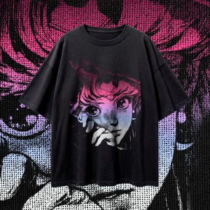 Oversized Sailor Moon Shirt Unisex - Original Retro Manga Design T-Shirt - Premium Quality Grunge Streetwear - Orange Textured Graphic Tee