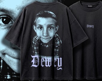 Dewey Blue Oversized Tee, Malcolm in the Middle Bootleg Shirt, Y2K Grunge Graphic Tee, Pastel Aesthetic Streetwear, 2000s Meme Vintage Tee