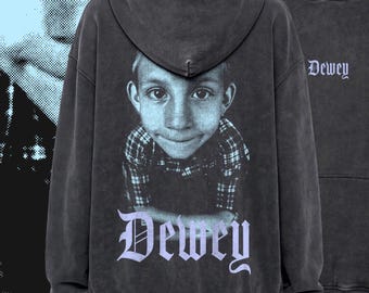 Dewey Blue Oversized Hoodie, Malcolm in the Middle Bootleg Hoodie, Y2K Grunge Graphic Hoodie, Pastel Aesthetic Streetwear, 2000s Meme