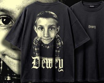 Dewey Vintage Oversized Tee, Malcolm in the Middle Bootleg Shirt, Retro 2000s Sitcom Tee, Faded Sepia Graphic Tee, Y2K Grunge Nostalgia