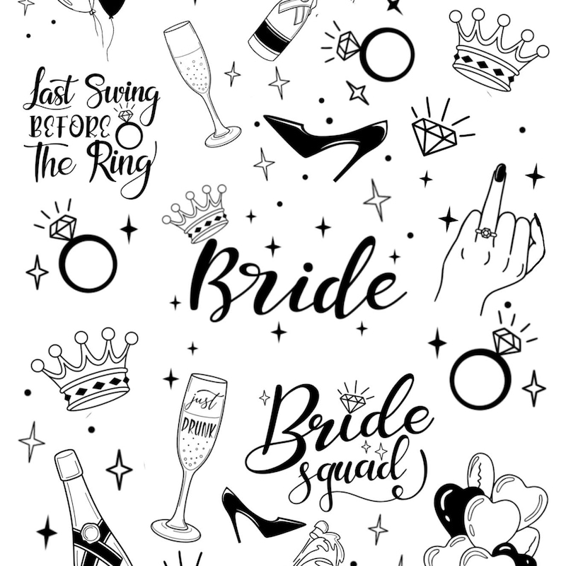 Scripted Tattoo Glitter Fake Tattoos - Etsy