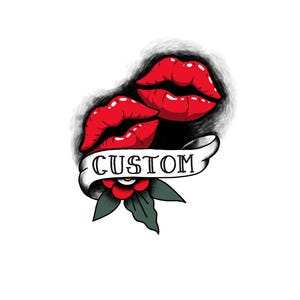 Kiss Tattoo- Temporary- Custom