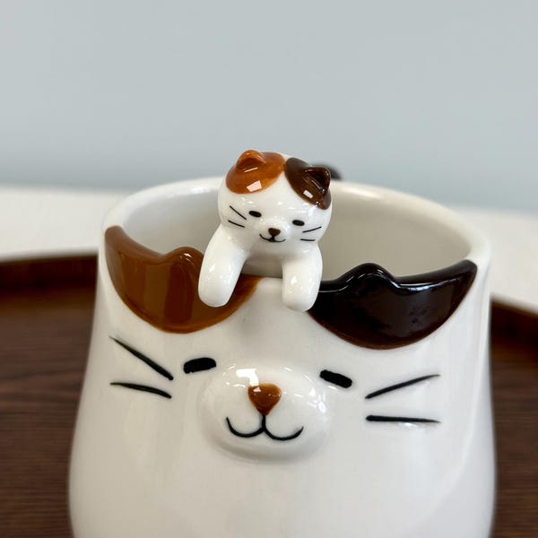 Cat Lover Gift Mug | Handmade Mugs | Spoons, Spoon Rests & Ornaments | Calico Cat Ginger Cat Black Cat