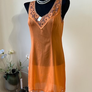 Abito sottoveste vintage in nylon anni '60/'70 / Pizzo trasparente, modelli mod, Lüwa Mieder deadstock