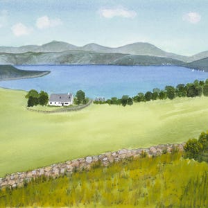 Watercolour Landscape Giclee Print.  Wester Ross Scottish Highlands