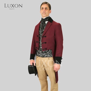 Men’s Regency Tailcoat | Victorian Frock Coat | 18th Century Gentleman Jacket | Steampunk Gothic Coat