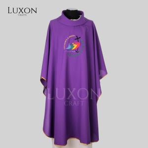 Jubilee 2025 Chasuble - Liturgical Vestment for Priests - Official Logo Embroidered - Premium Fabric for Church Services