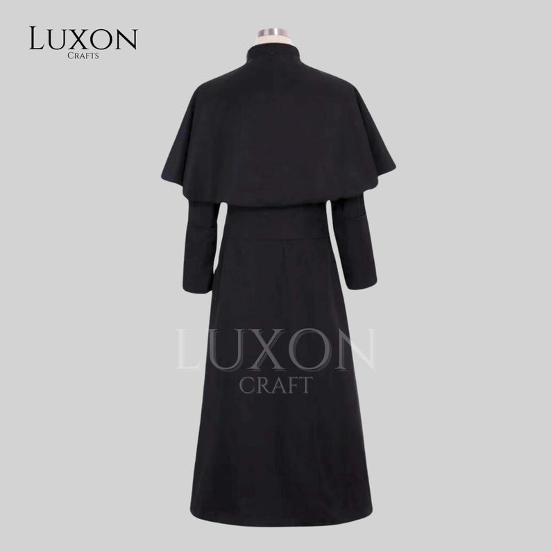 Custom Black Roman Cassock With Shoulder Cape: Clergy Vestment - Etsy