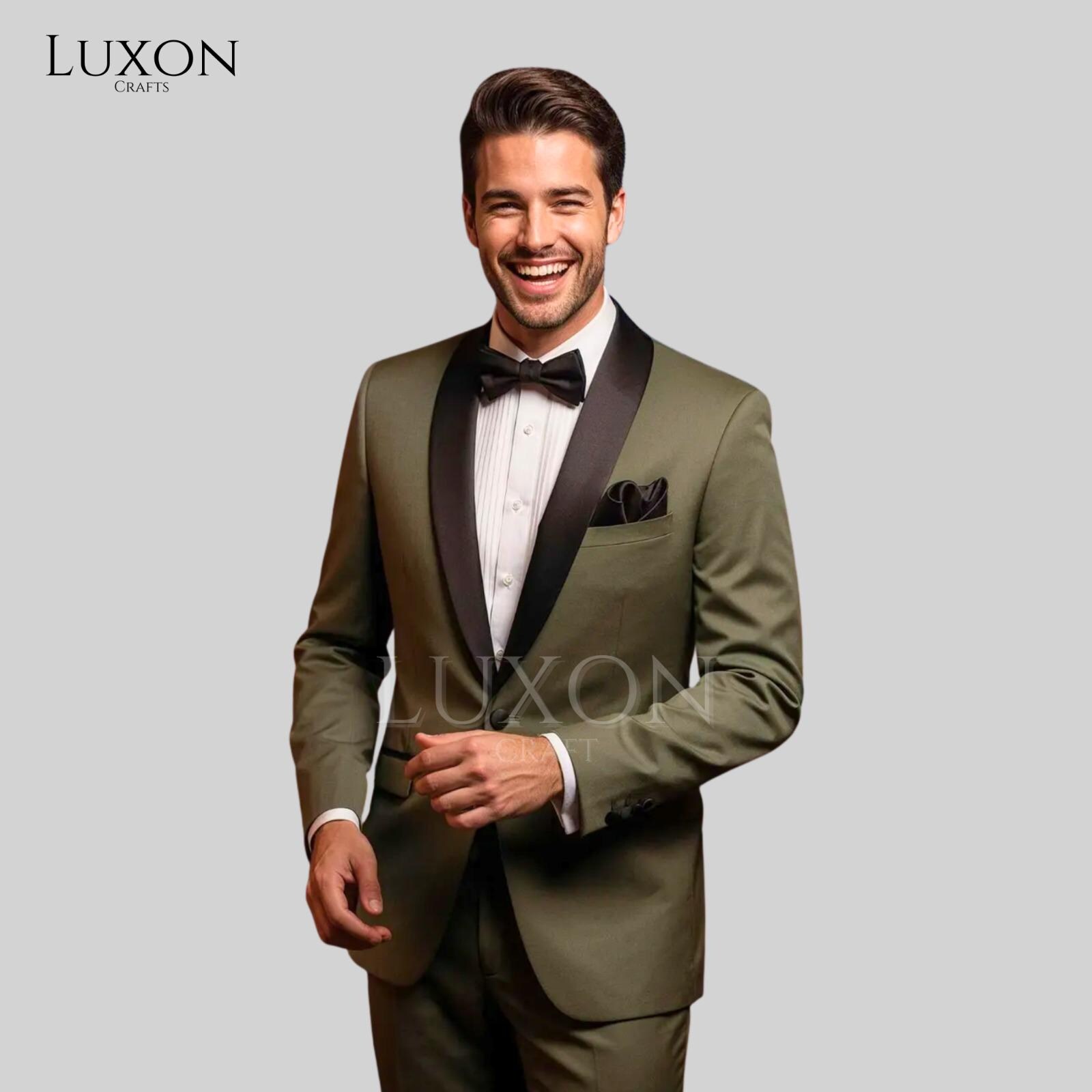 green emerald velvet dress Long Sleeve Satin Wedding Jacket with Collar