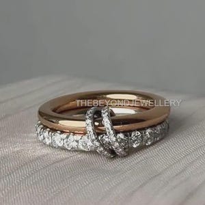 Moissanit rund diamant sammankopplande band, stapelbar ring