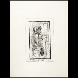 Homo Sapiens Print from an original ink drawing by Boris Vitlin 1979-1980 image 1