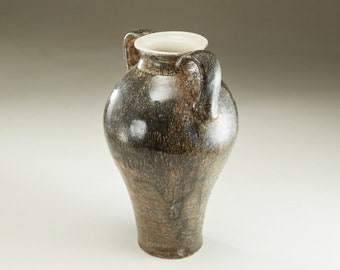 Saddle Brown Vase with Handles - Ceramic Art by Boris Vitlin (Catalog #78, GMB)