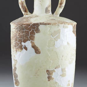 Textured Vase Antique White Ceramic Art by Boris Vitlin. GMB image 2