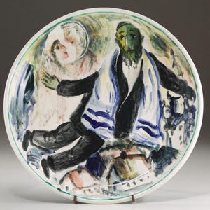 Mazel Tov - Majolica Ceramic Plate -  Handmade and Hand Painted by Boris Vitlin (GMB)