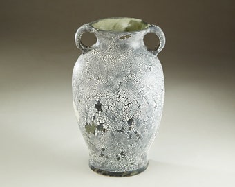 Textured Vase in Off White - Ceramic Art - by Boris Vitlin (Catalog #97 GMB)