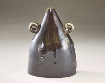 Small Vase in Dark Brown - Ceramic Art - by Boris Vitlin (catalog #126, GMB)