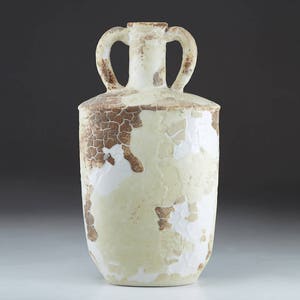 Textured Vase Antique White Ceramic Art by Boris Vitlin. GMB image 1