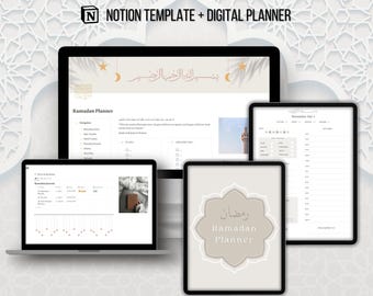 Ramadan Planner Bundle – Digital Islamic Journal & Notion Template (Digital Download)