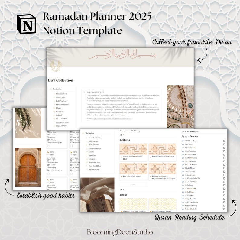 Ramadan Planner Notion Template 2026 (reusable) - With Daily Trackers ...
